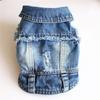 Pet Cake Ruffle Dress  Cute Lightweight Dog Vest Bichon Teddy Small Dog Clothes Solid Dog Denim Jacket Pet Jean Coat
