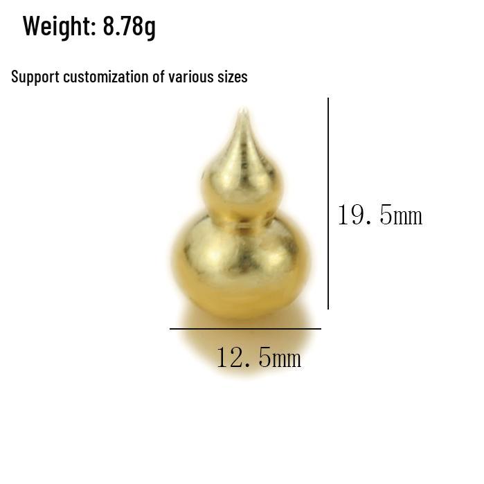 Brass and Copper Gourd Ornament Pendant – Metal Home Decor Accessory OD 7.5 x Length 12 mm