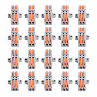 20Pcs Lever Nut Wire Connectors Quick Compact Splice Conductors Push In Terminal Block 223?2P