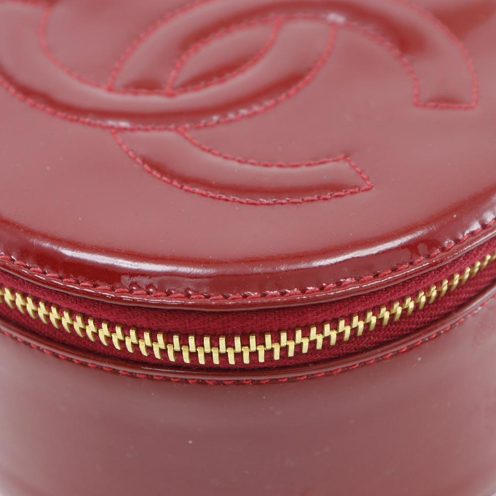 CHANEL COCO Mark Pouch Jewelry case Red enamel Women Used