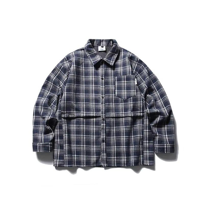 

Рубашка с длинным рукавом с буквенным принтом 2024 года в японском стиле в стиле Гонконга, свободная рубашка для мальчиков, летнее модное универсальное повседневное пальто 2XL темно-синий