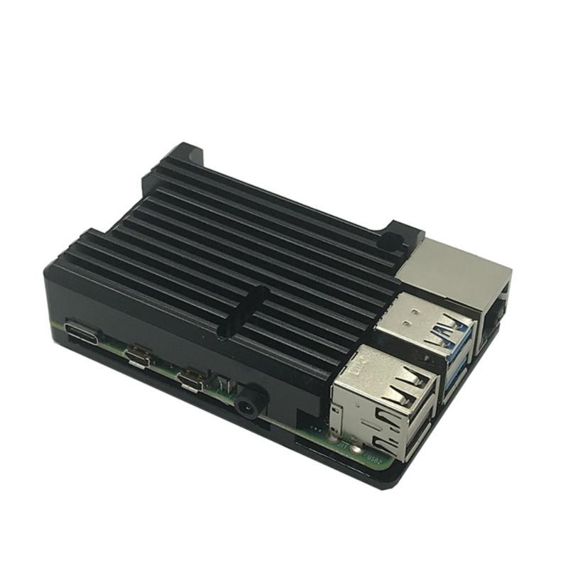 Haltbarkeit Aluminiumlegierung Pi 4B Panzergehäuse Kühlkörper für Raspberry Pi4B mit doppeltem leisen Lüfter Effizientes Wärmemanagement