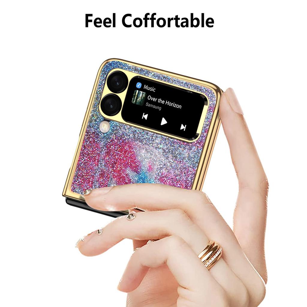 Komfortable Bling Klapphülle für Samsung Galaxy Z Flip 4 Flip4 Flip 3 Flip3 Zflip4 5g Anti-Drop-Abdeckung für Samsung Flip4