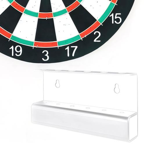 Acrylic Dart Holder Wall Mount 6-Dart Storage Display Rack for Steel & Soft Tip Dart Modern Game Room Decor