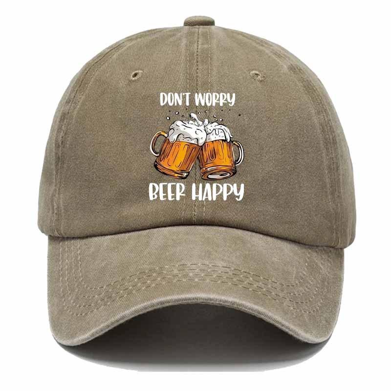MenS Casual Beer Baseball Cap DonT Worry Beer Happy Print with Beer Mug Design Perfect for Casual Attire Outdoor Ac 1pc
