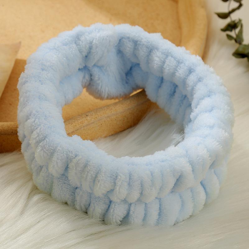 Women's Flannel Spa Headband & Wristband Set, Absorbent Wrist Bands for Face Wash