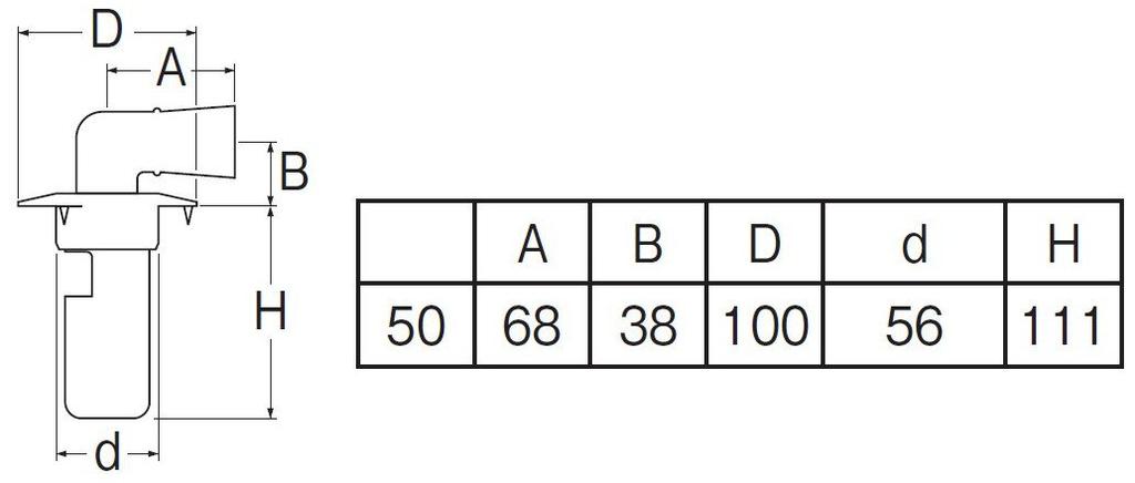 SANEI Washing Machine Drain Trap for VU Pipe, Nominal 50, H550-50