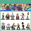 Conjunto de Figuras de Anime One Piece Luffy Cabelo Vermelho Shanks Buggy Moria E Brook Modelos