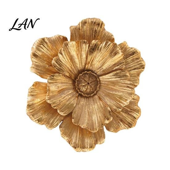 Home Wall Embellishments 3D Resin Flower Decoration, Modern Floral Art Sculpture, Decor Hanging Ornament for Living Room, Home, Office