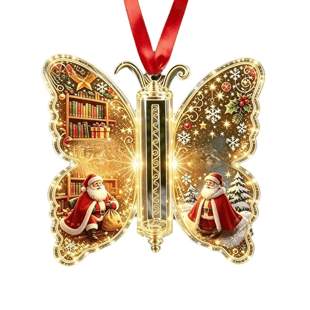 Santa Claus Christmas Tree Ornaments Snowman Butterfly Hanging Decorations Tree Top Decoration