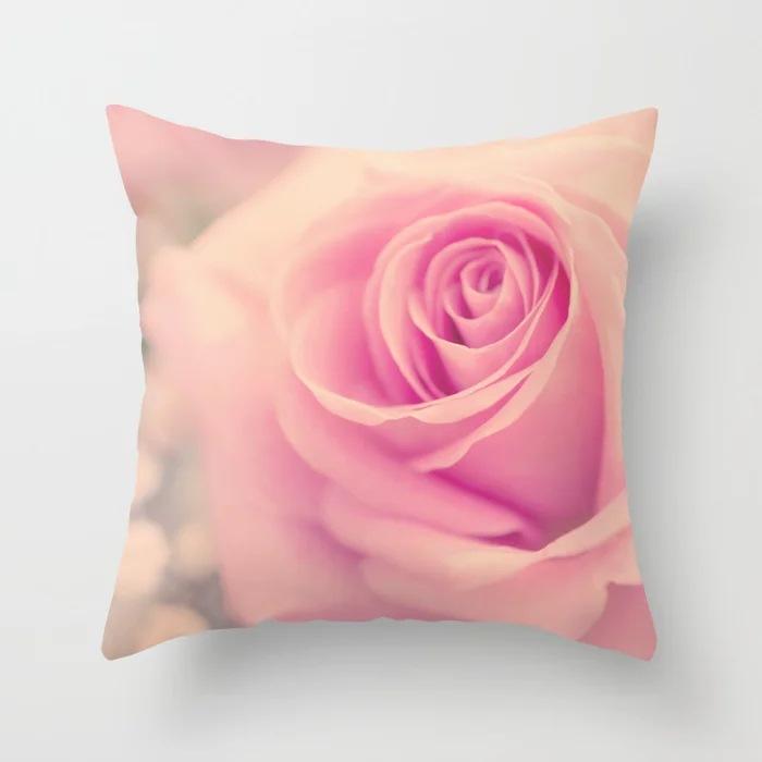 New American Rose Pillowcase Home Sofa Pillow Cushion Cover Soft