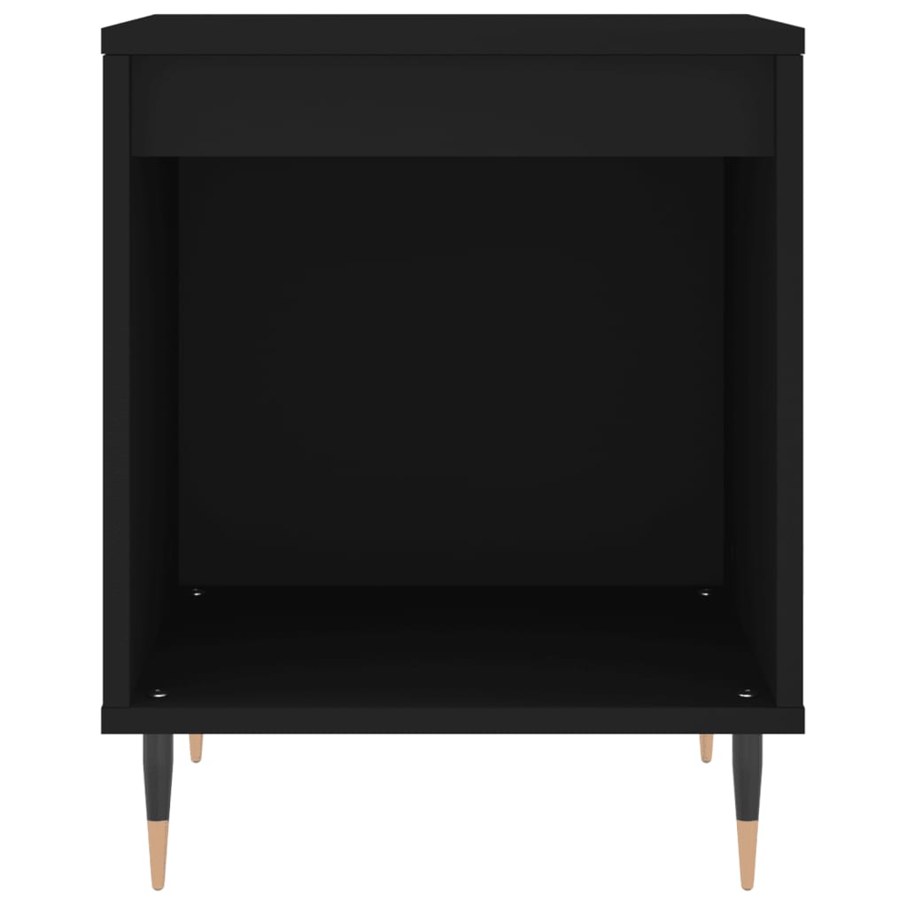 Vidaxl Bedside Table, Black, 40X35X50 Cm, Wood-Based Material