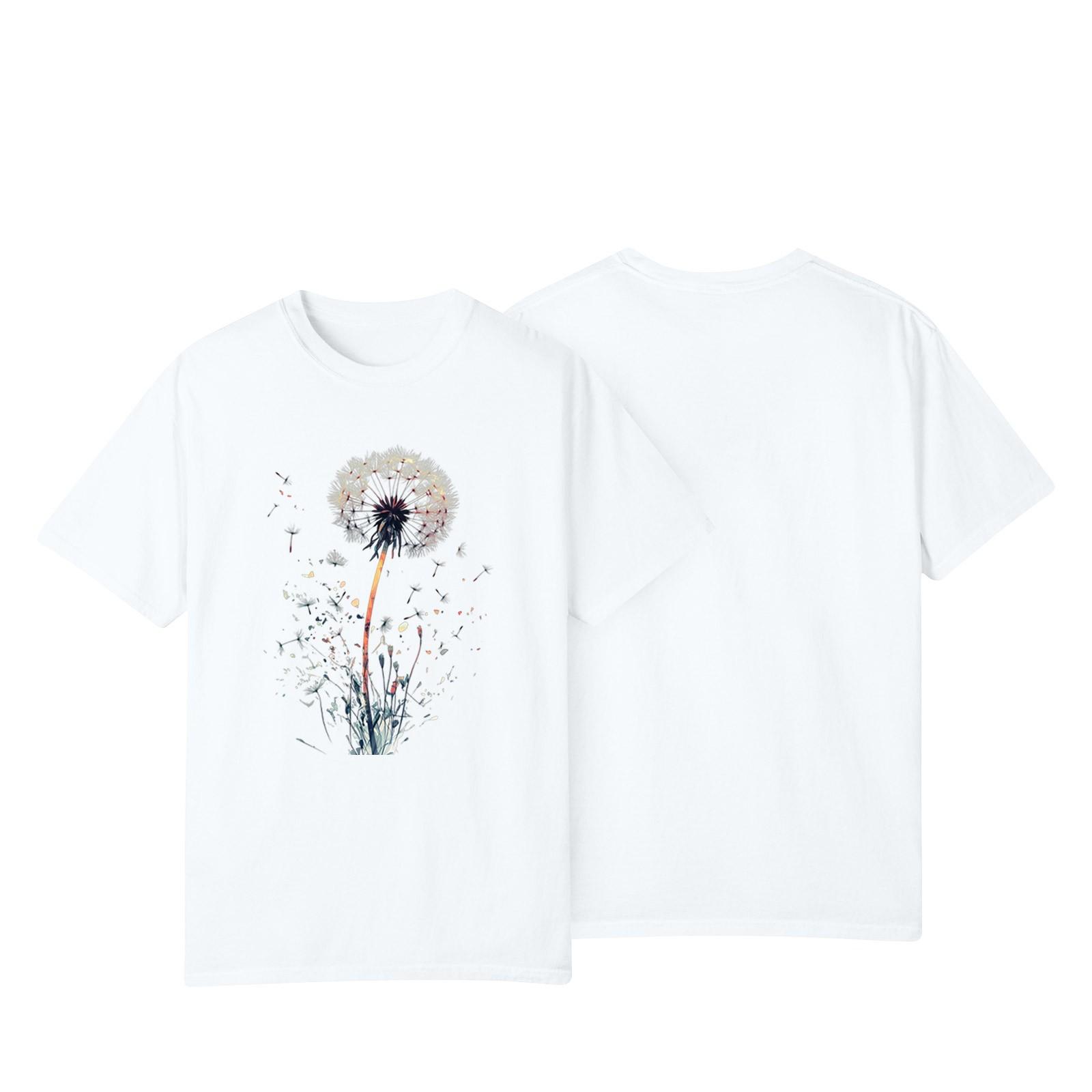 

Women s Casual Sunflower Print Street Slim Fit Short Sleeve T-Shirt Top XL білий