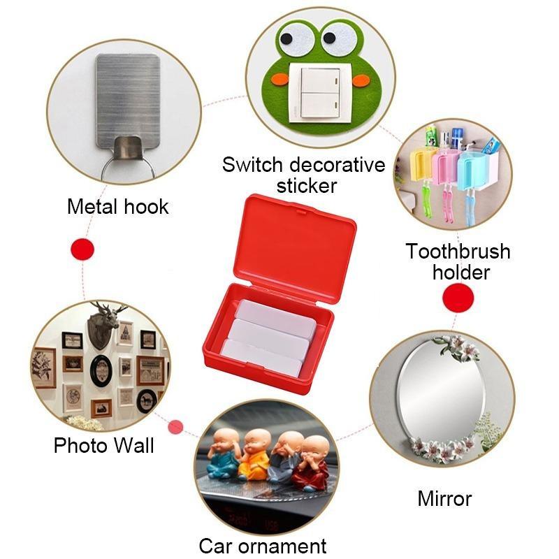 60 Sheets/Box Double Sided Adhesive Tape Reusable Waterproof Wall Sticker Traceless Self Adhesive Home Appliance Transparent Set