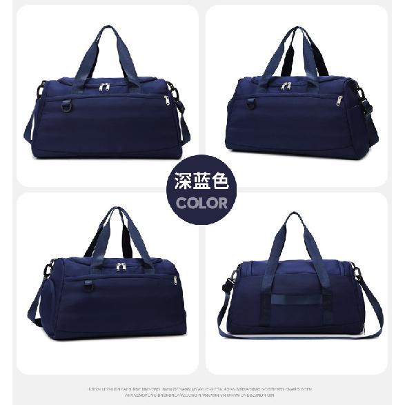 Large-capacity travel bag, gym bag with dry and wet separation, independent shoe compartment, swim bag, can be attached to a trolley bag