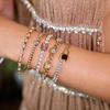 Waterproof Stainless Steel Tennis Chain Link Bracelet for Women Heart Cubic Zirconia Non-Tarnish Gold Plated Jewelry