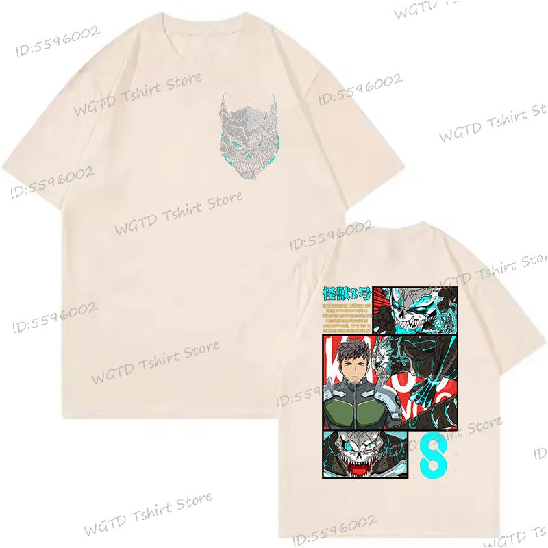 Japan Anime Kaiju No 8 T-shirts for Men Harajuku Vintage O-Neck Short Sleeve Tee Men Women Monster 8 Fashion Casual Tops Tees