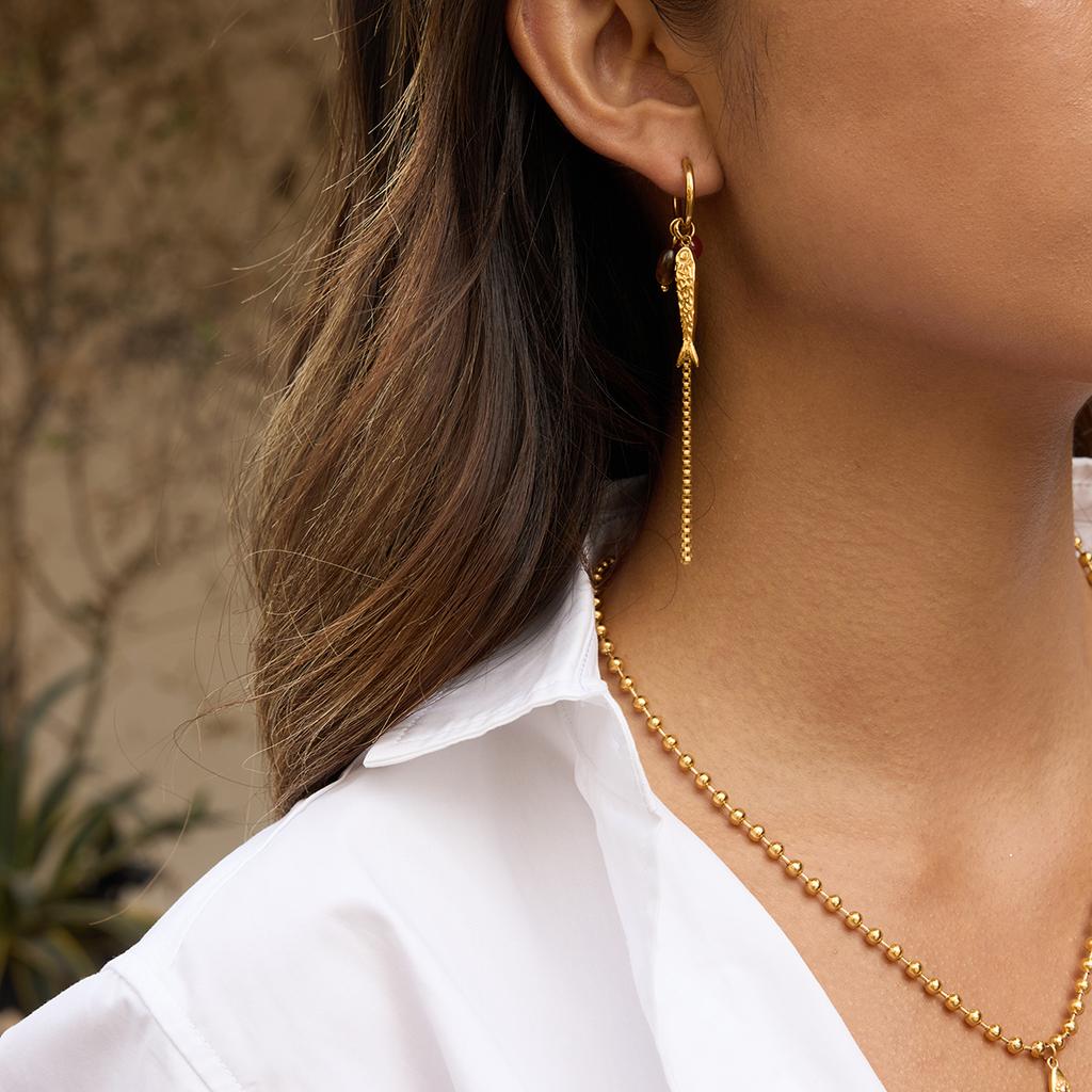 Statement Stainless Steel Pendant Chain Tassel Earrings For Women 2026 Spring Summer Fashion Y2k Daily Stud Jewelry