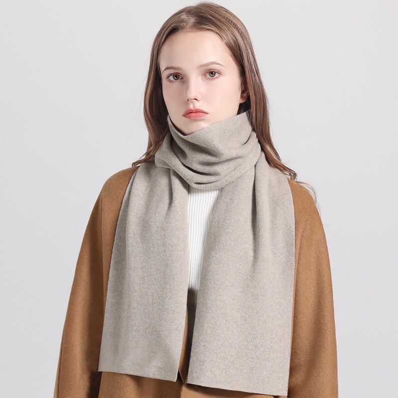 

New product launch autumn and winter cashmere small scarf women s senior versatile college casual style scarf dopamine couple scarf бежевий