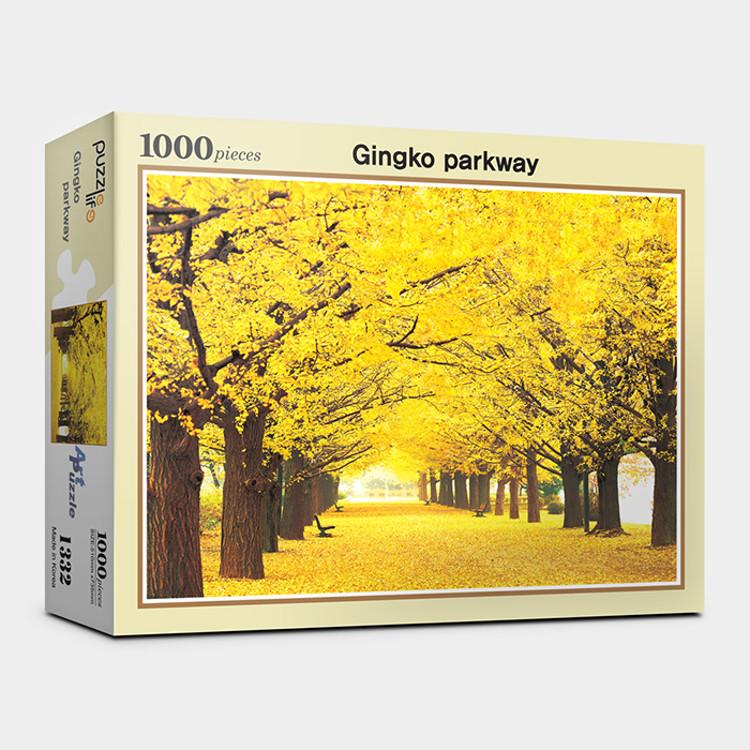 1000 Piece Jigsaw Puzzle - Golden Ginkgo Tree Road 2, Popular Korean Puzzle