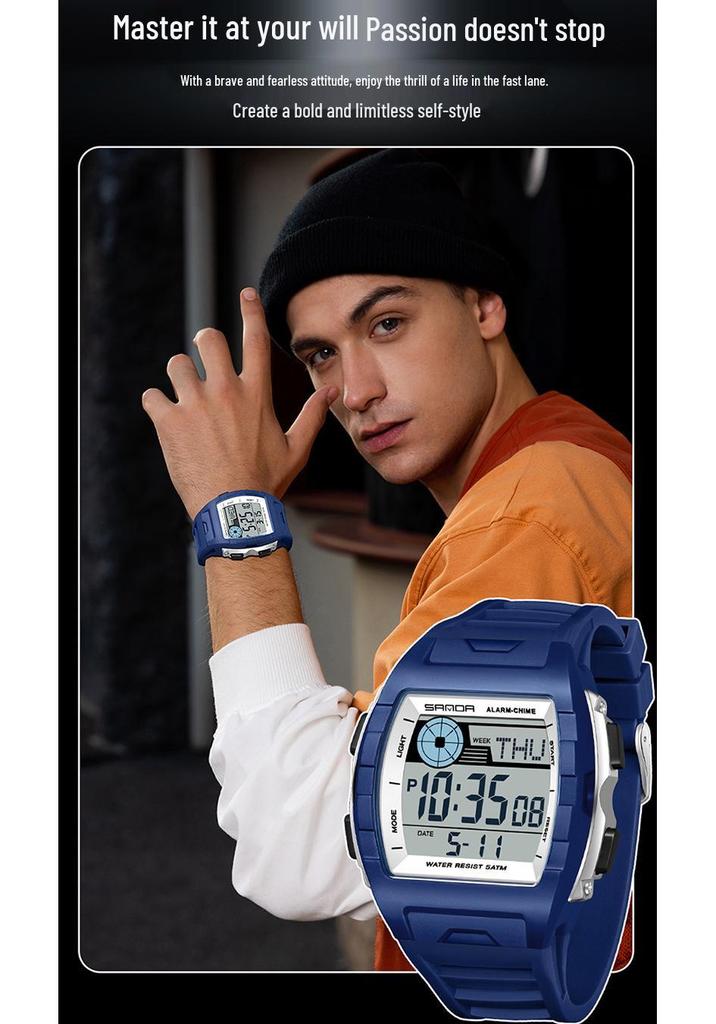 SANDA Multi-Functional Big Dial Watch with Alarm, Snooze, Countdown for Junior & Senior High School Students