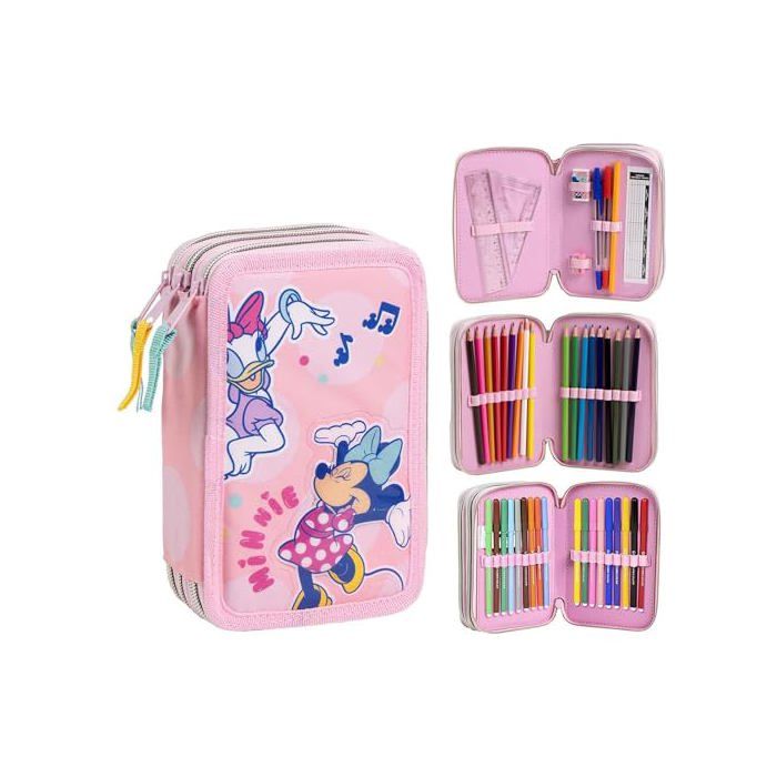 Trousse scolaire Minnie Mouse - CERDÁ LIFE'S LITTLE MOMENTS - Triple compartiment - 12.5x6.5x19.5 cm