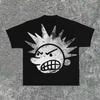 Street Wear Y2K Clothing T-shirt Men's Printed Hip Hop Cartoon Print T-shirt Gothic 100% Cotton Breathable Short Sleeve