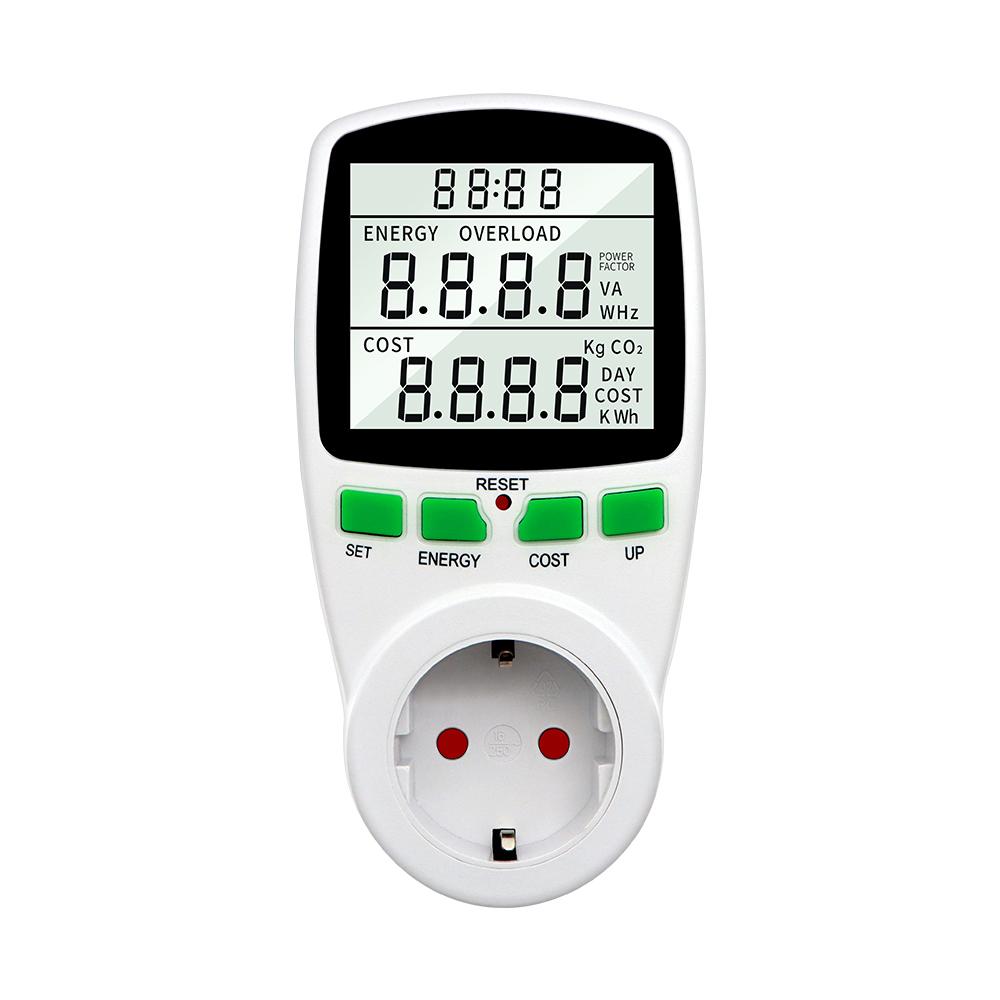 Power Meter 220V Digital Voltage Wattmeter LCD Electricy Consumption Energy Meter Socket EU FR US UK Plug Power Analyzer
