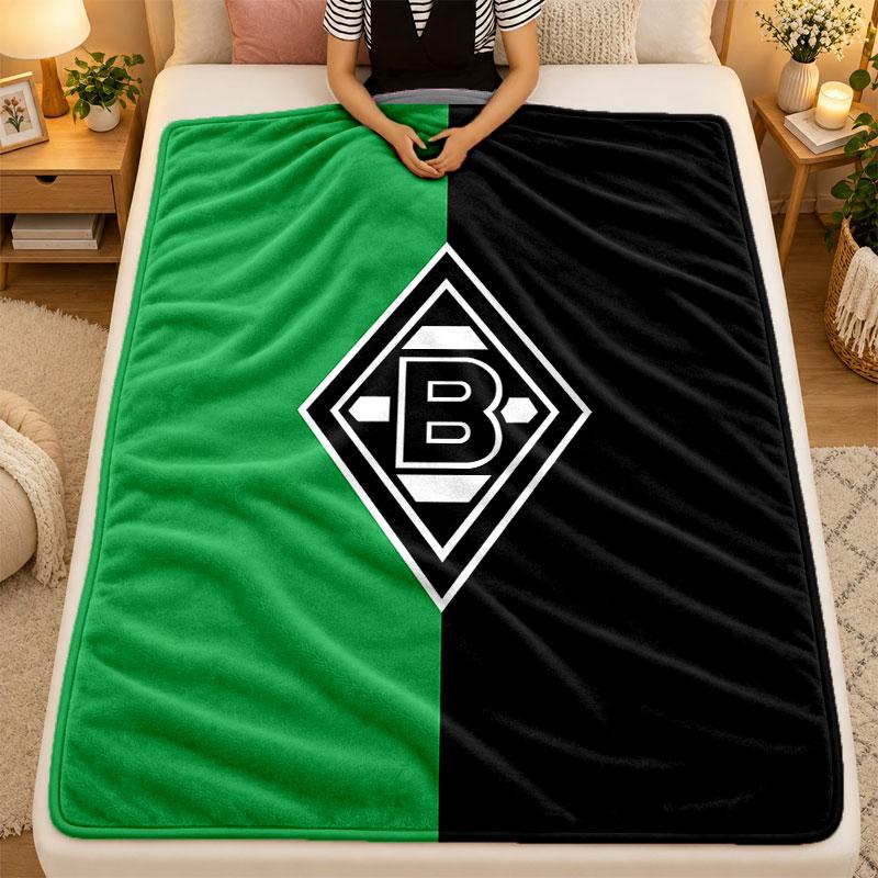 Flannel BlanketBorussia Mönchengladbach Warm Soft Throw Blanket for Indoor Sofa Bed Living Room Use