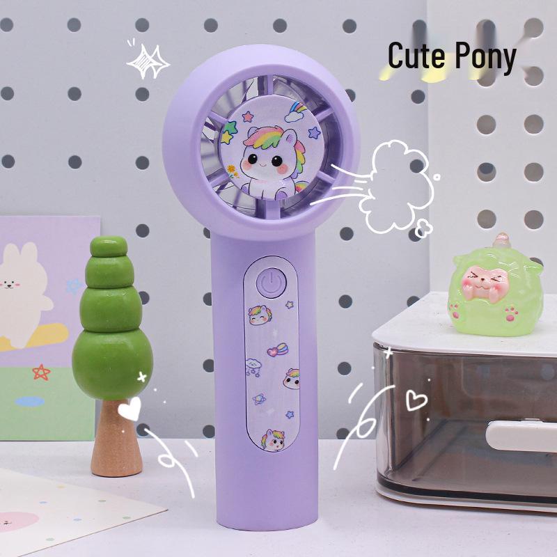 2026 Cartoon Pet Style Rechargeable Mini Handheld Fan - Cute, Portable, Summer Outdoor Use