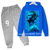 Boys Haaland Cartoon Football Tracksuit 2 Piece Hoodie and Jogger Pants Set Kids Graphic Print Sport Outfit