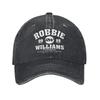 Vintage Robbie Williams Live 2025 Concert Baseball Cap for Unisex Women Distressed Washed Snapback Hat RW Singer Outdoor Gift Hats