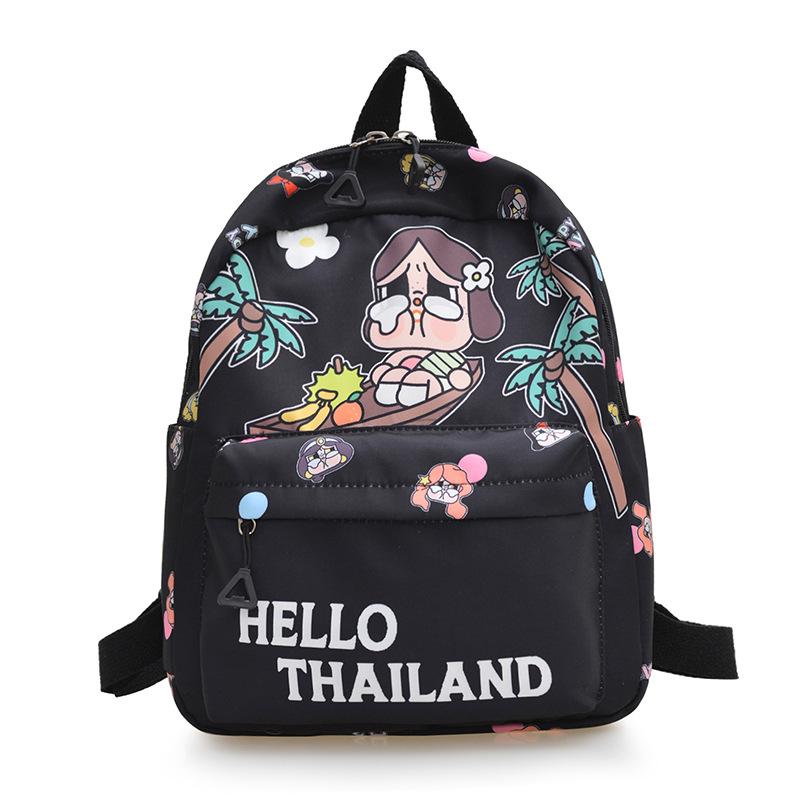 

Рюкзак большой вместимости женский школьный рюкзак 2025 новый женский студенческий дорожный легкий рюкзак милая сумка для девочки чёрный