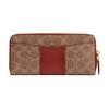 Coach Billetera Esencial con Cremallera y 20 Logos Metálicos en Lona Recubierta y Piel de Ternera Unisex Marrón Latón CS031-B4NQ4