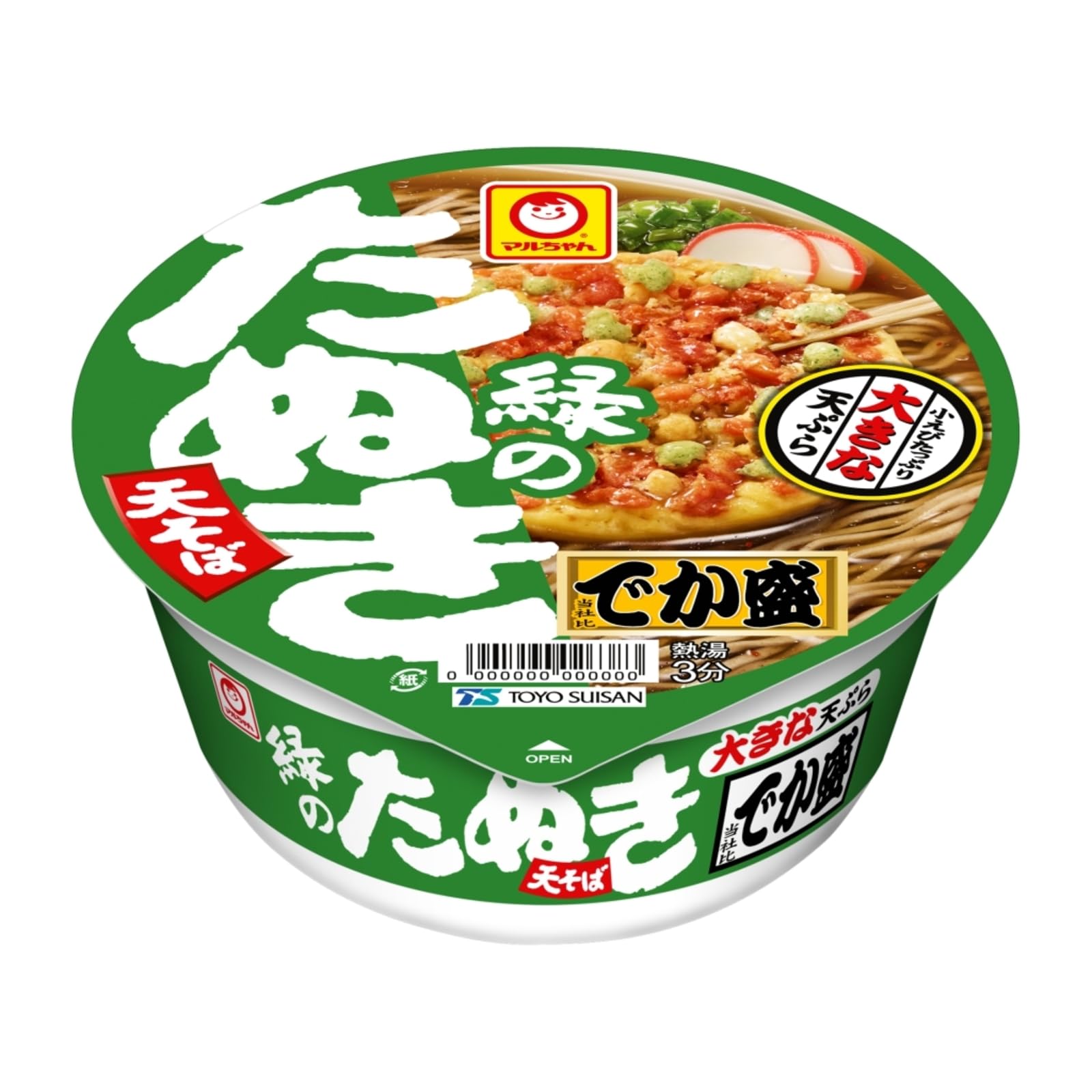 

Maruchan Green Tanuki Tempura Large East x 12 Cup Noodles Tempura Small Shrimp Dashi Cup Soba Portion Toyo Suisan Soba, Portion, (146g packets) (Large