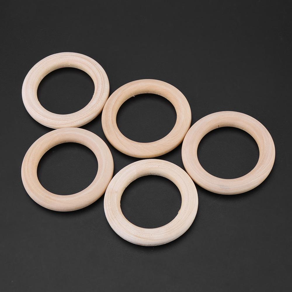 50PCS Wood Handmade DIY Wood Wooden Rings Round Unfinished Surface Unfinished Wood Rings 50MM Wooden Circles Craft Connectors