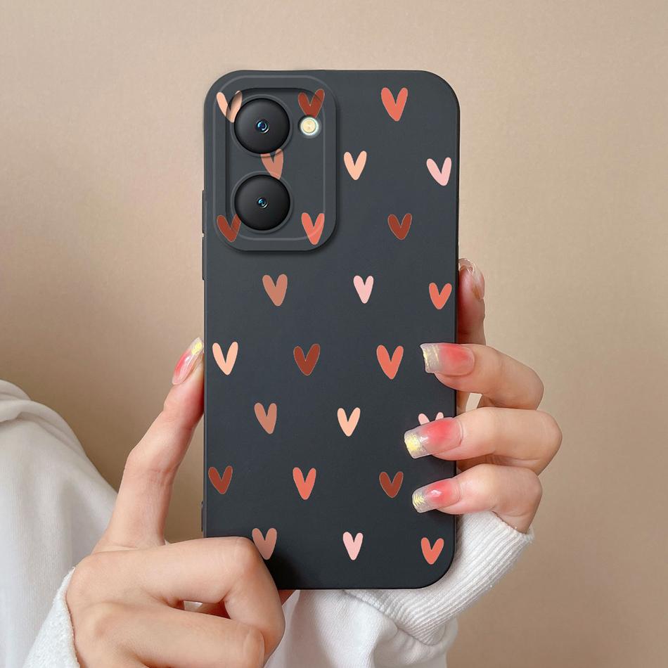 For Vivo Y03 4G Phone Case Butterfly Cute Cat Lightweight Liquid Silicone Camera Protection Back Cover For Vivo Y 03 Funda Shell