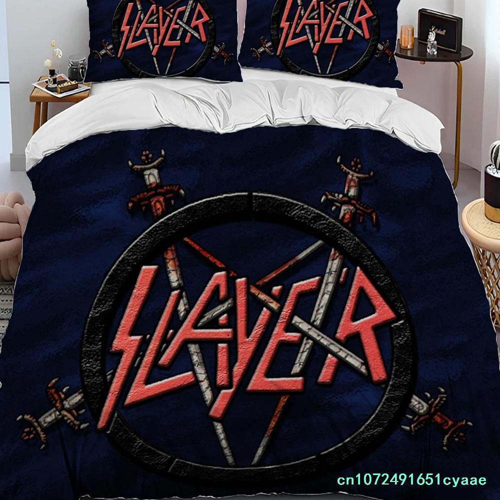 Slayer Heavy Metal Band Music Comforter Bedding Set,Duvet Cover Bed Set Quilt Cover Pillowcase,king Queen Size Bedding Set Boys