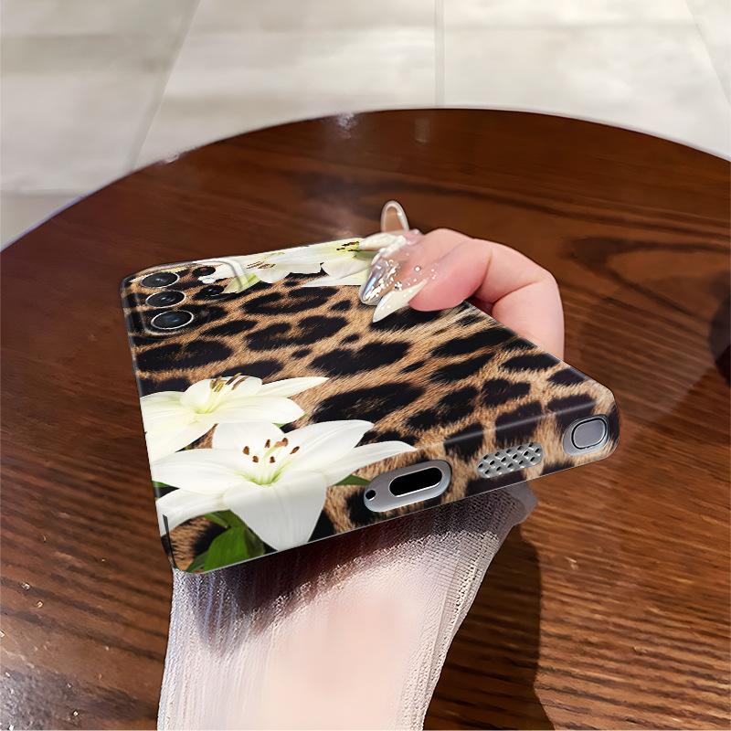 Popular Leopard Print Lily GalaxyS23plus Mobile Phone Case Personalized Samsung S25ultra Protective Case
