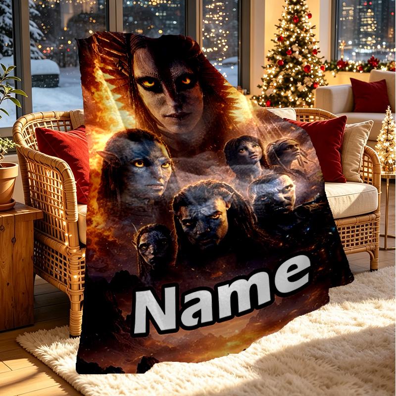 Coperta Stampata con Avatar Personalizzato e Nome Personalizzato, Decorazione per la Casa, Camera da Letto, Divano, Campeggio, Divanetto, Regali per Compleanno Natale