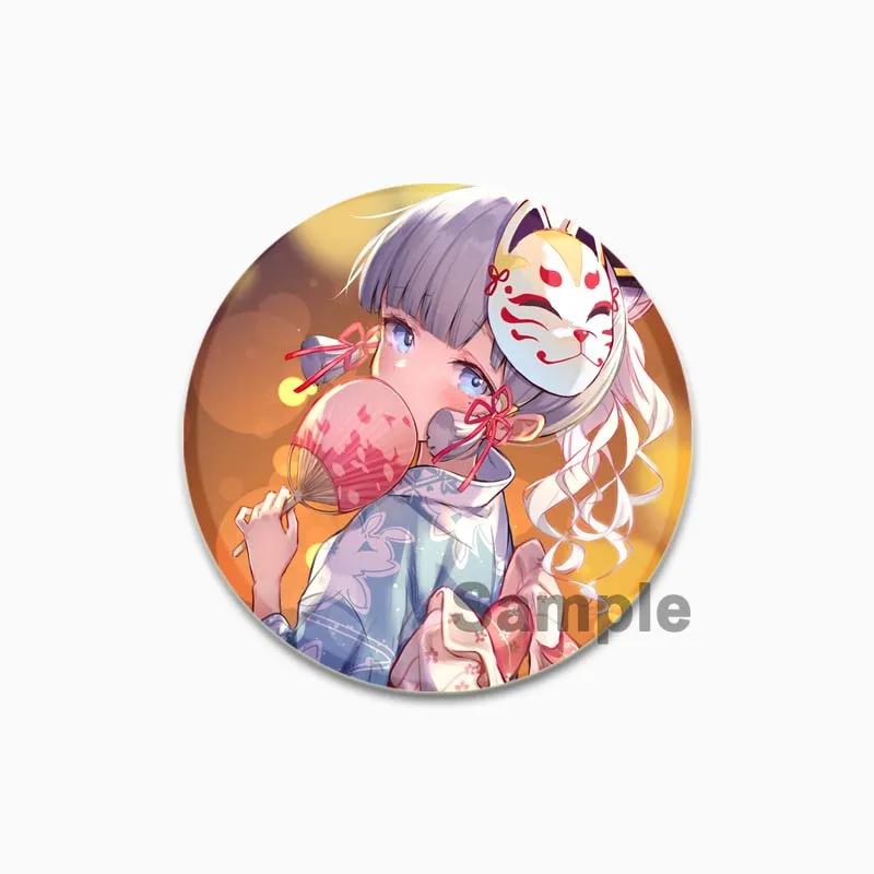 32/44/58mm Kamisato Ayaka Cartoon Badge Cute Tinplate Brooches Handmade Creative Enamel Pins for Clothes Backpack Gift Jewelry Accessories