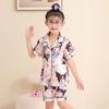Ice Silk Summer Pajamas Set for Kids - Short Sleeve & Long Pants