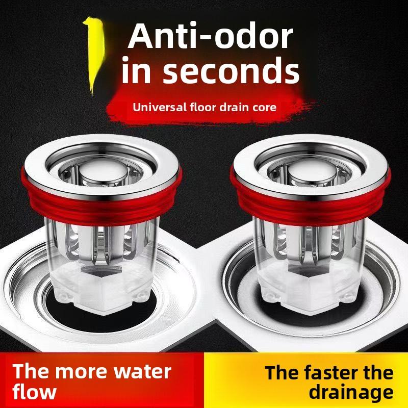 Anti-odor Floor Drain Device, Anti-odor Floor Drain Core, Universal Toilet Type, Bathroom Sewer Anti-backflow Universal Cover Magic Tool