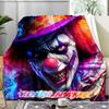 1PC Custom Name Colorful Clown Carnival Outdooor Flannel Blankets Throw Blanket All-Season Throw Gift Bedspread for Couch, Bed, Camping Holiday Birthd