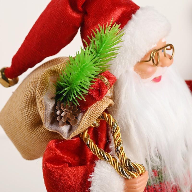 12 Inch Standing Santa Claus Figurine Christmas Table Decor Hotel Restaurant Holiday Ornament PVC Collectible