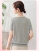 Mother's Day Stylish Ice Silk Short-Sleeve Lapel Blouse for Middle-Aged Women