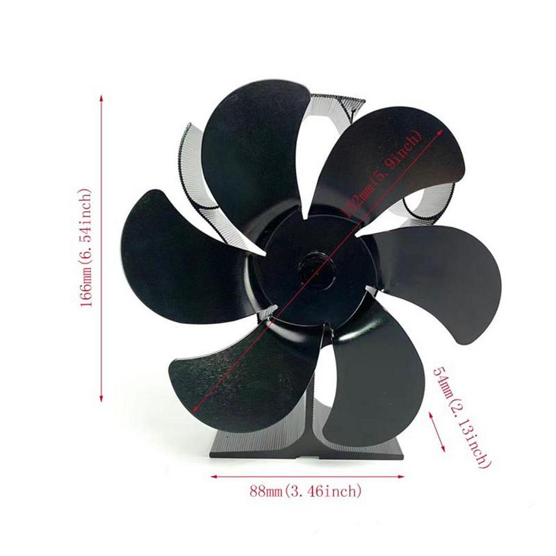 Fireplace Fan Heat Powered 6 Leaves Circulating Warm Air Fireplace Fan Quiet Non Electric Thermoelectric Wood Stove Fan