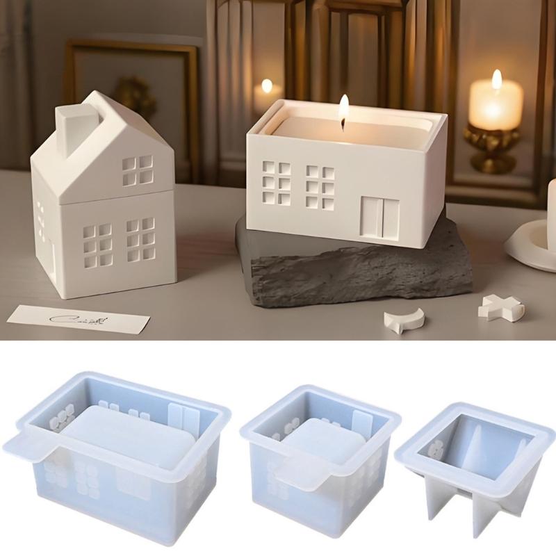 Kaminhaus Kerzenbecher Silikonformen Gipsformen Gussformen Vorratsglasformen Bastelbedarf