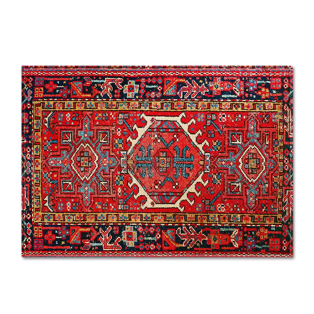 National Style Retro European Pattern Large Carpet Square Floor Mat Striped