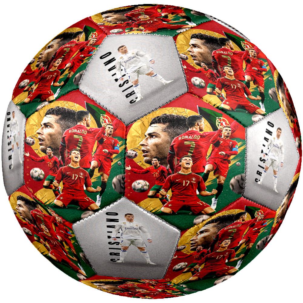 Bola de Futebol Ronaldo Golden Ronaldo Icon Tamanho 5 Costurada à Máquina Universal para Interior/Exterior Presente Único para Amantes de Futebol Presente Perfeito para Amigos